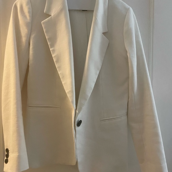 J Crew Parke Blazer in stretch linen blend size 00 White - Picture 3 of 8